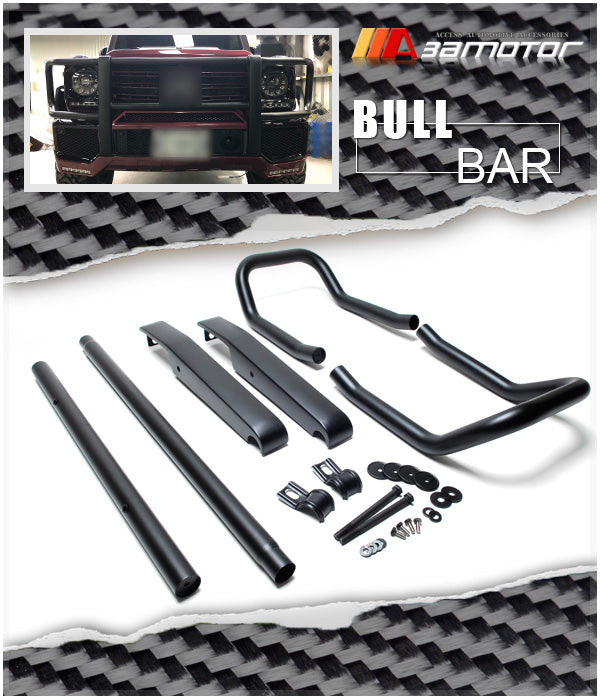Front Bumper Matte Black BullBar Stainless fit for 2013-2018 Mercedes W463 G-Class G63 G65 AMG