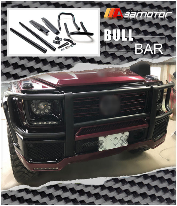 Front Bumper Matte Black BullBar Stainless fit for 2013-2018 Mercedes W463 G-Class G63 G65 AMG