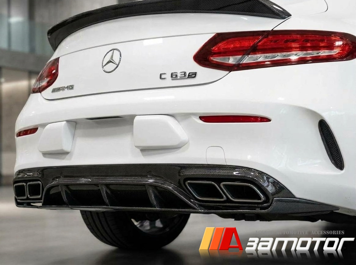 Carbon Fiber ED1 Rear Diffuser 2PCS Set fit for 2016-2018 Mercedes C205 C43 C63 C63S AMG