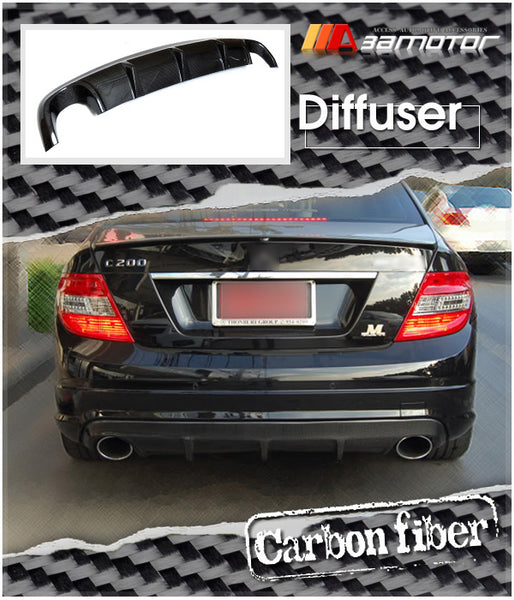 Carbon Fiber Rear Bumper Diffuser Dual fit for 2008-2011 Mercedes W204 Pre-Facelift C-Class AMG