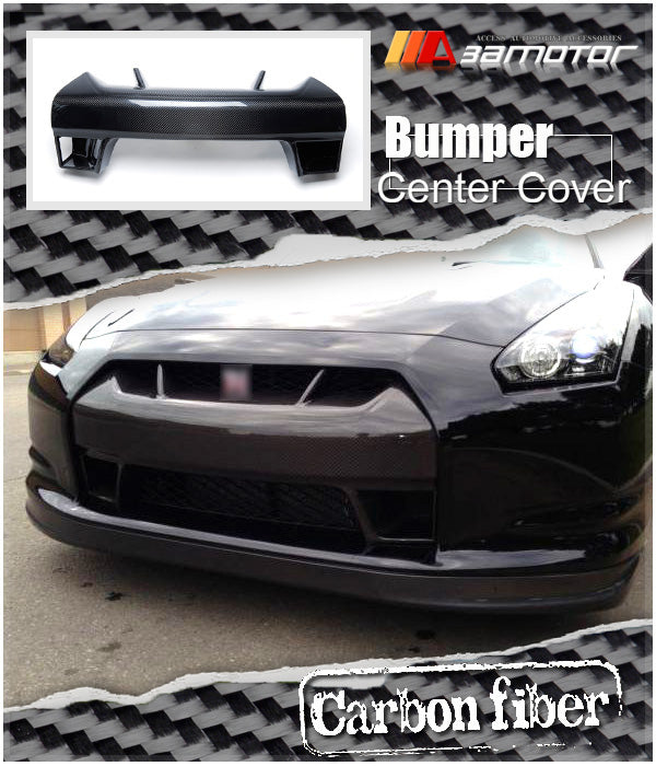 Carbon Fiber Front Bumper Center Grille Cover fit for 2008-2011 Nissan GT-R R35 CBA