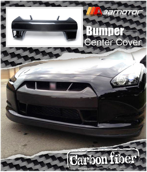 Carbon Fiber Front Bumper Center Grille Cover fit for 2008-2011 Nissan GT-R R35 CBA