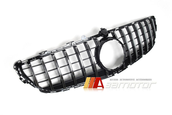 Black GT Style Front Grille with Chrome Slat fit for 2020-2022 Mercedes W118 C118 / X118 CLA-Class