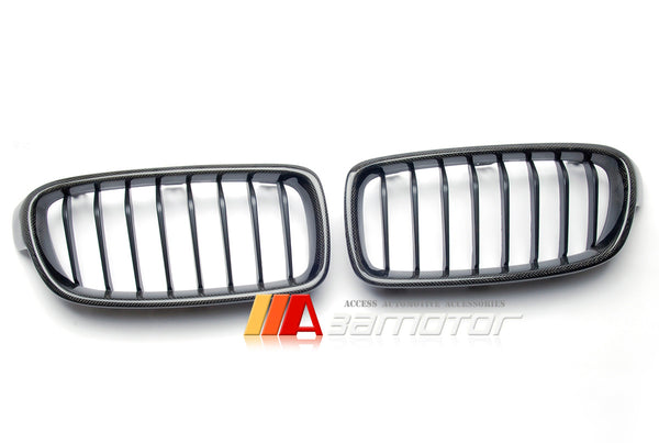 Carbon Fiber Front Kidney Grilles Set fit for 2012-2019 BMW F30 / F31 3-Series