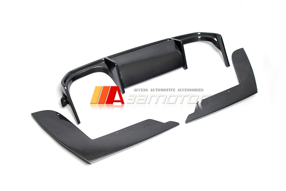 Carbon Fiber Bumper Diffuser Quad + Rear Extensions Set fit for 2015-2020 BMW F80 M3 / F82 F83 M4