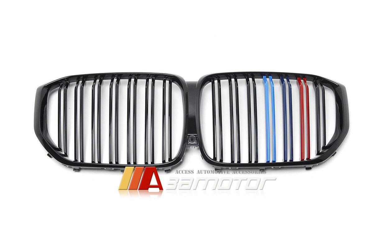 Gloss Black Dual Slat Style Front Grille w/ M-Color fit for 2019-2022 BMW G05 X5 SUV