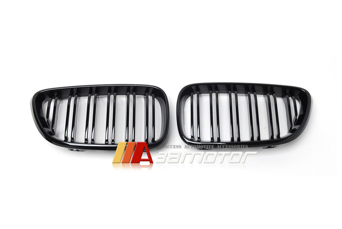 Gloss Black Dual Slat Style Front Grilles fit for 2014-2018 BMW F22 F23 2-Series / F87 M2