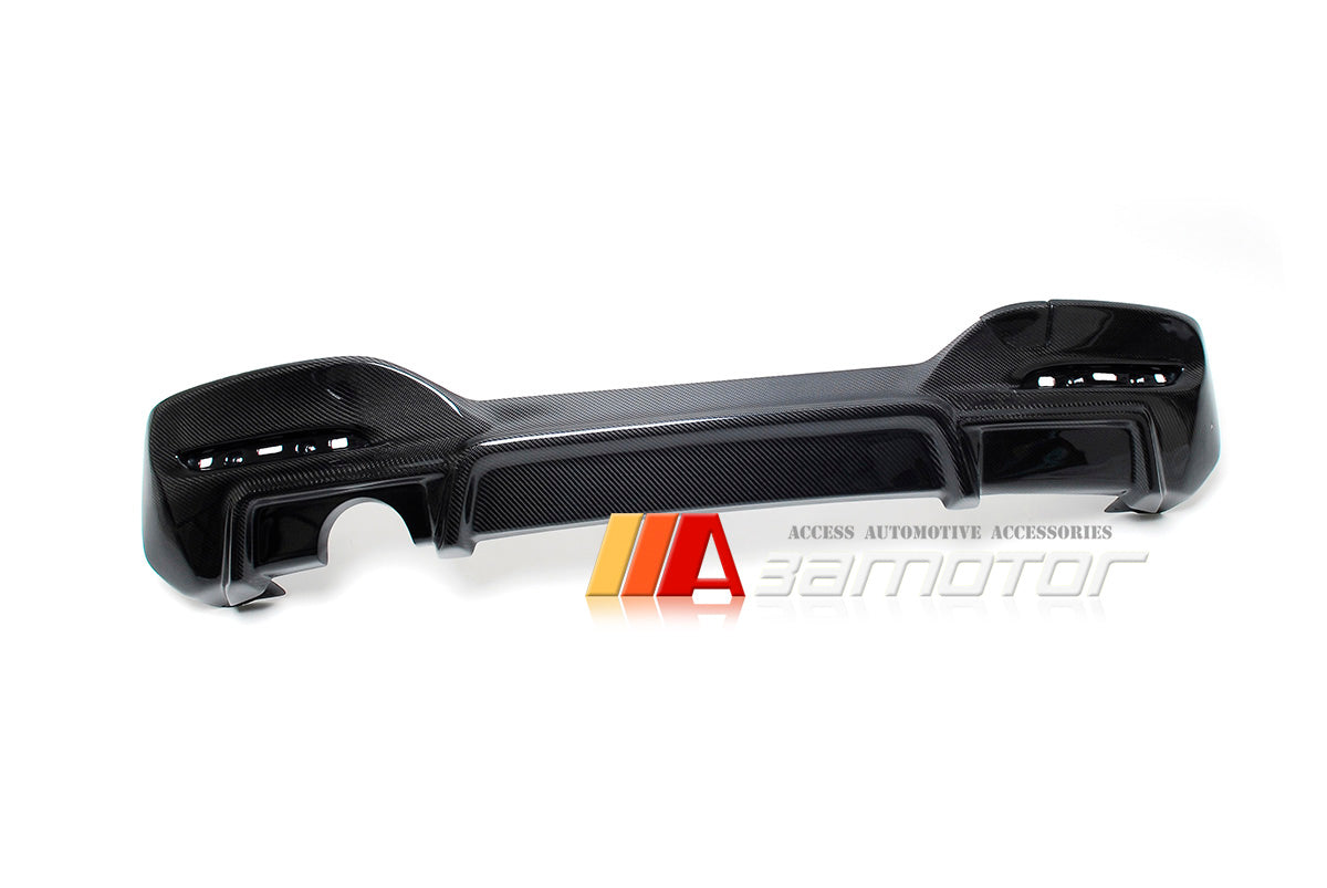 Carbon Fiber Rear Bumper Diffuser Single Exhaust Cutout fit for 2015-2019 BMW F20 1-Series LCI M Sport