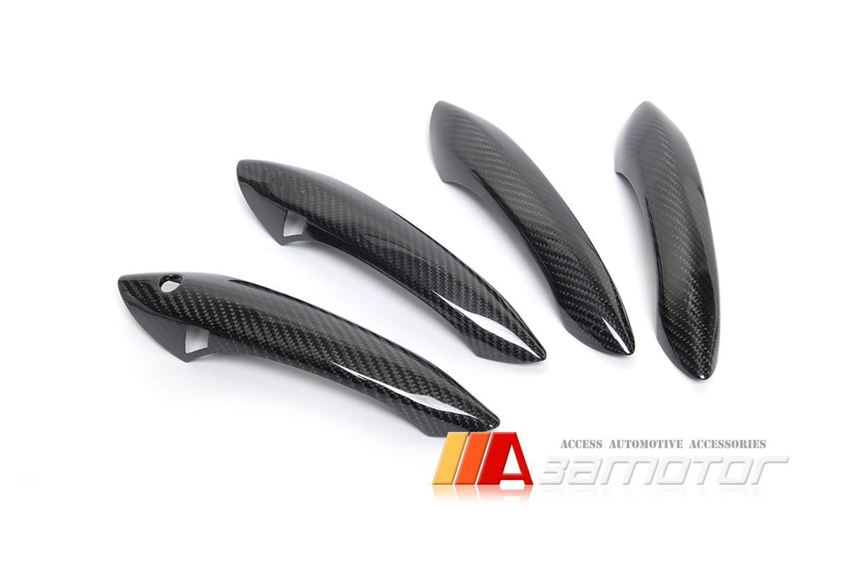 Carbon Fiber Door Handle Trim Covers Set fit for BMW F07 / F10 / F11 5-Series with Sensor