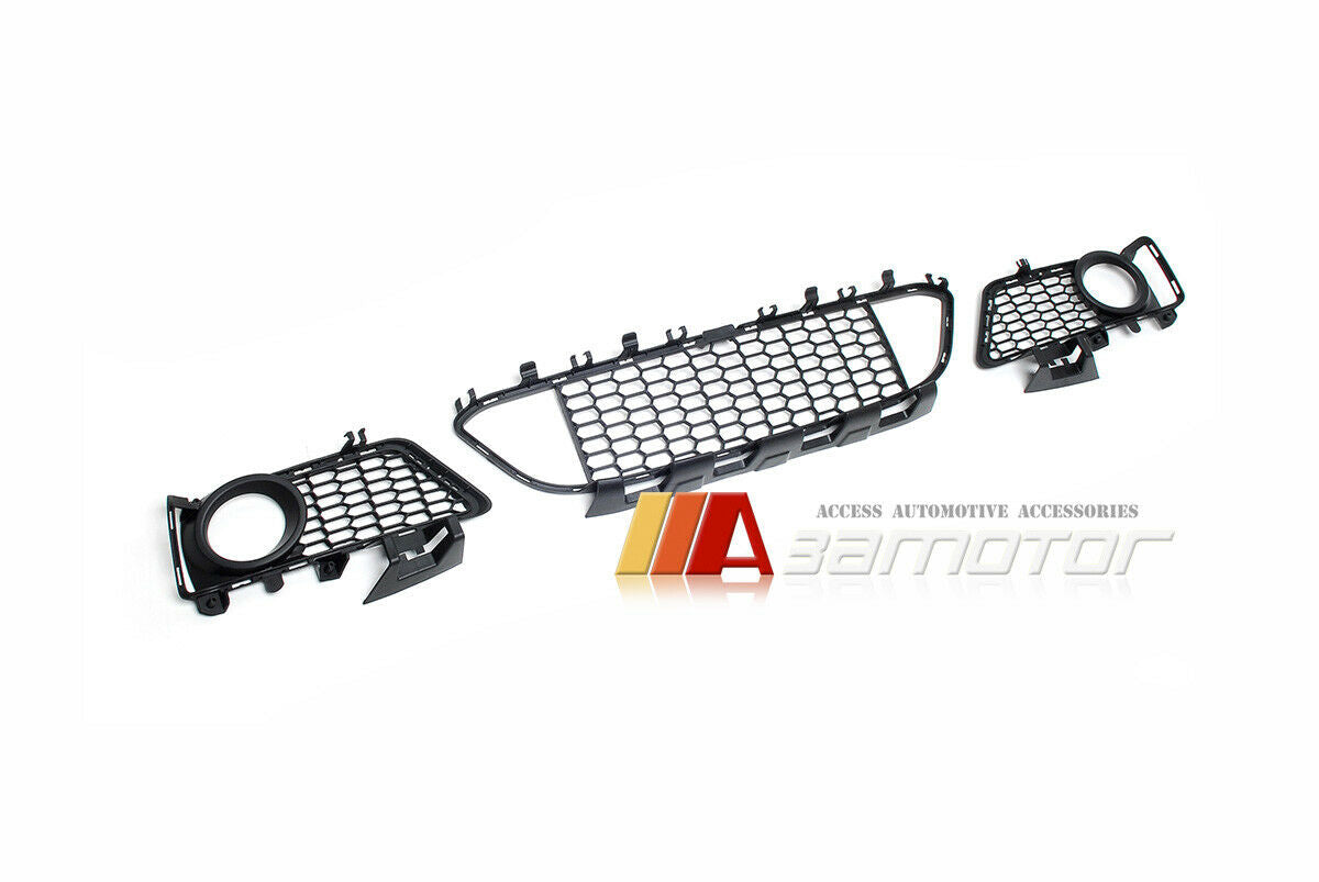 Front Lower Grille & Fog Light Cover Set fit for 2012-2019 BMW F30 / F31 3-Series M Sport
