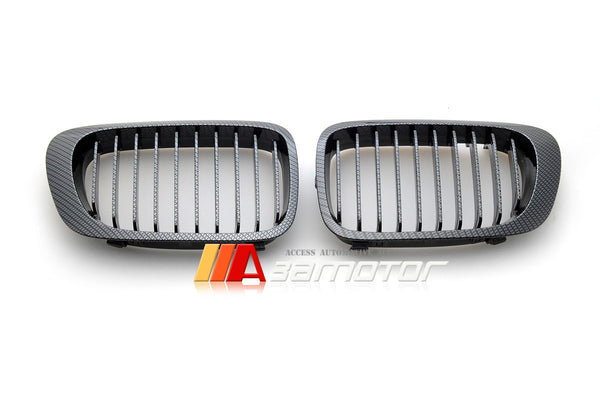 Carbon Look (Hydro Dipped) Front Kidney Grilles fit for 1999-2002 BMW E46 Coupe Pre-LCI / 2001-2006 E46 M3