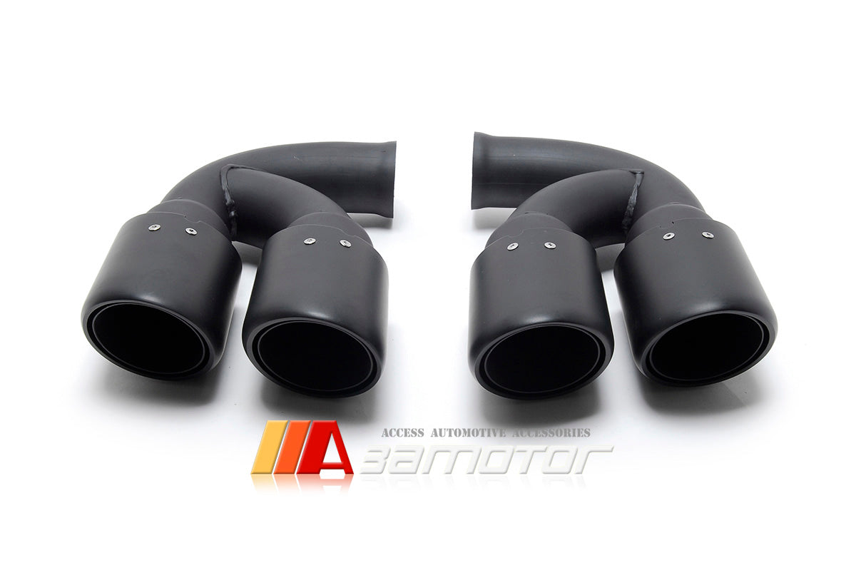 Quad Muffler Rear Exhaust Black Tail Pipes fit for 2011-2014 Porsche Cayenne 958 V8