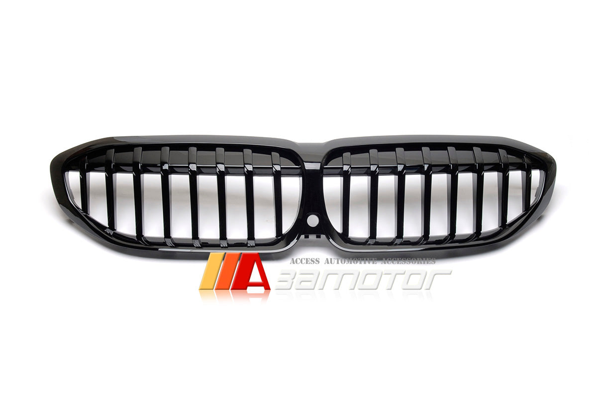 Front Hood Shadowline Gloss Black Kidney Grille fit for 2019-2021 BMW G20 / G21 3-Series