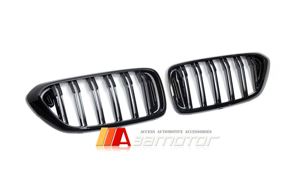 Gloss Black Dual Slat Front Kidney Grilles fit for 2018-2021 BMW G32 6-Series GT