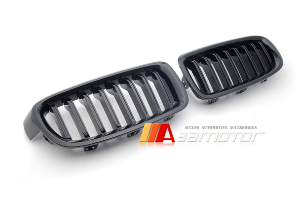 Gloss Black Front Kidney Grilles Set fit for 2012-2019 BMW F30 / F31 3-Series