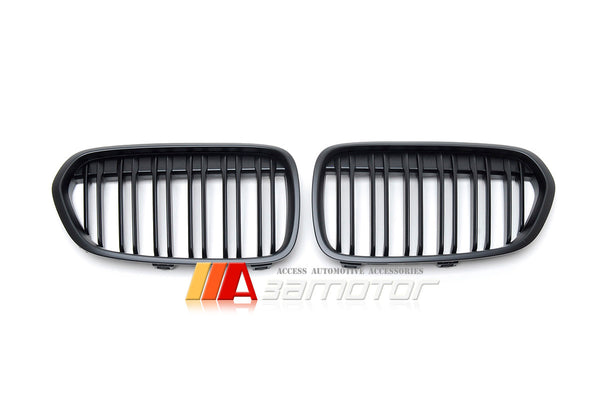 Dual Slat Matte Black Front Kidney Grilles Set fit for 2018-2022 BMW F52 1-Series