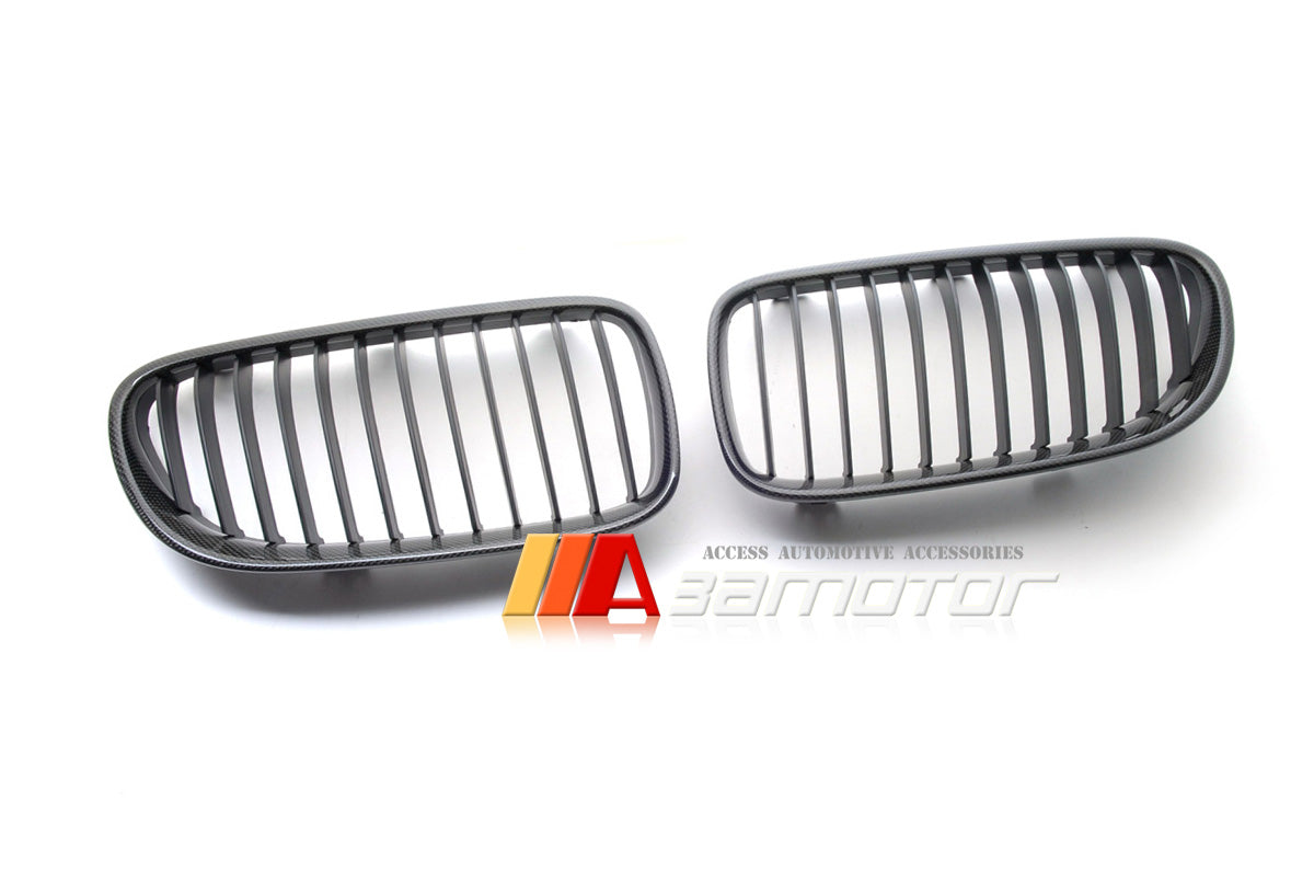 Carbon Fiber Front Kidney Grilles Set fit for 2011-2013 BMW E92 / E93 LCI 3-Series