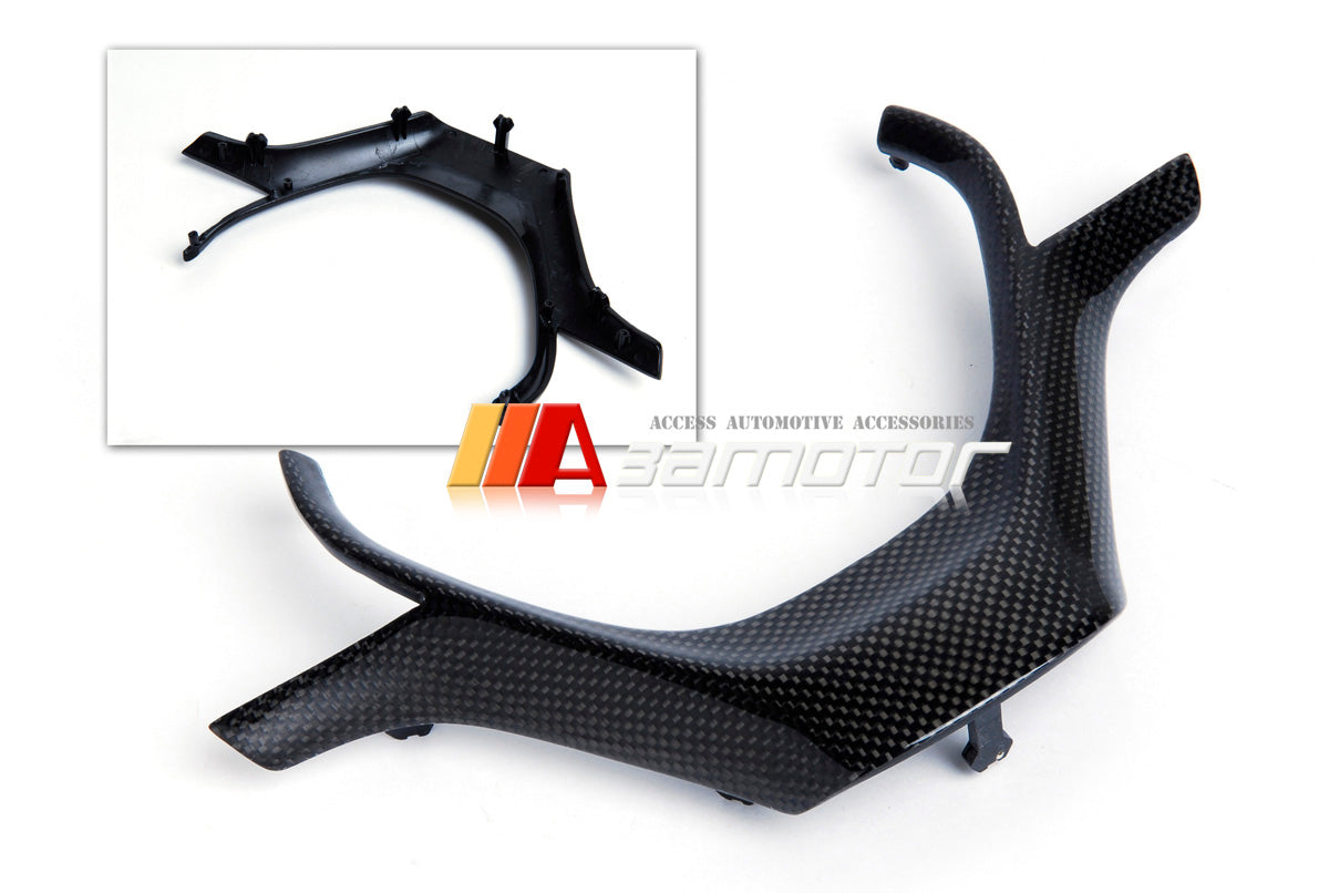 Replacement Carbon Fiber Front Steering Wheel Trim Cover fit for 2012-2019 BMW F30 / F31 3-Series