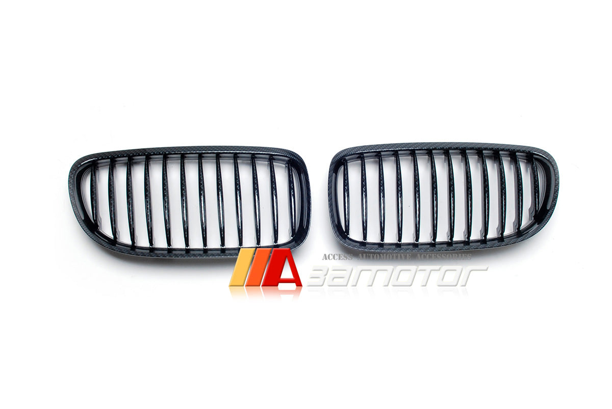 Carbon Look (Hydro Dipped) Front Kidney Grilles fit for 2009-2011 BMW E90 / E91 LCI 3-Series