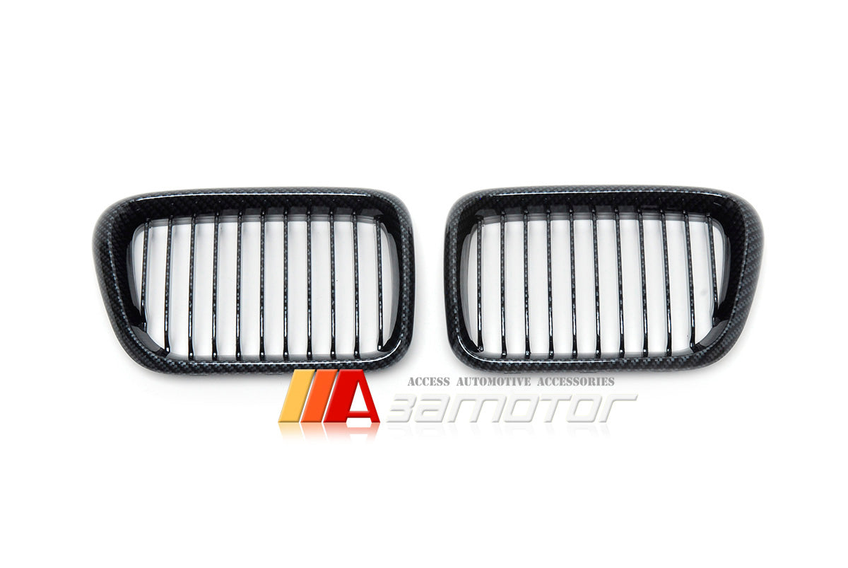 Carbon Look (Hydro Dipped) Front Kidney Grilles fit for 1997-1999 BMW E36 LCI 3-Series