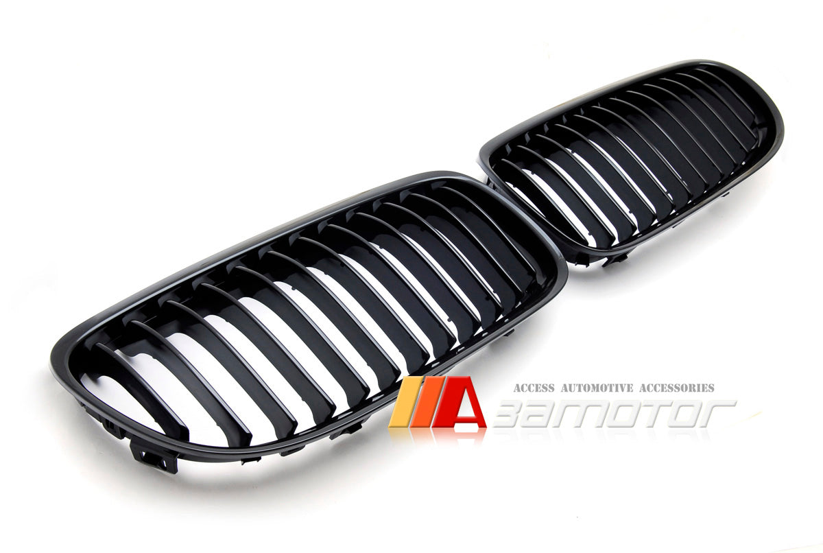 Gloss Black Front Kidney Grilles Set fit for 2009-2011 BMW E90 / E91 LCI 3-Series
