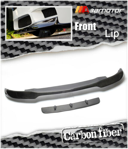 Carbon Fiber V Front Bumper Lip Spoiler 2 PCS Set fit for 2011-2016 BMW F10 M5