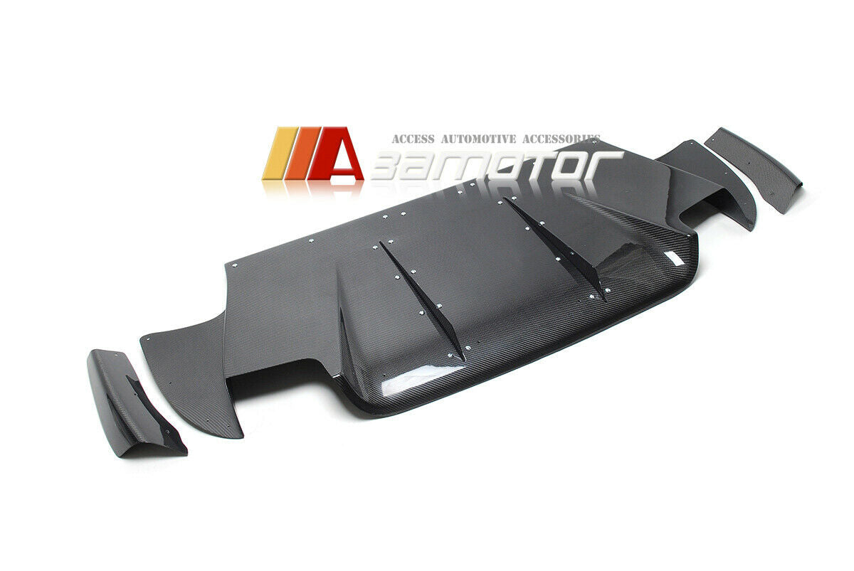 Carbon Fiber VA Rear Diffuser Undertray with Side Fins fit for Mitsubishi Evolution IX EVO 9 JDM