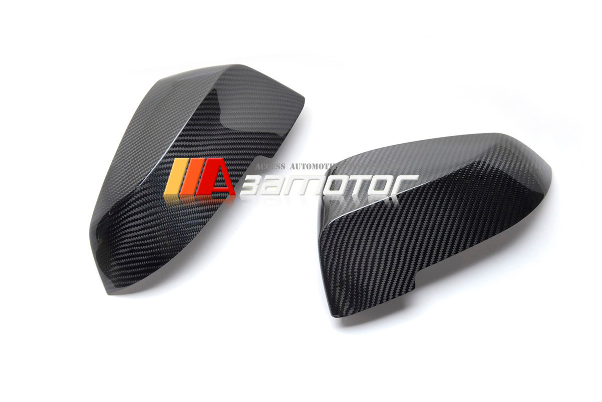 Carbon Fiber Side Door Mirror Trim Covers Set fit for 2014-2016 BMW F10 / F11 LCI 5-Series