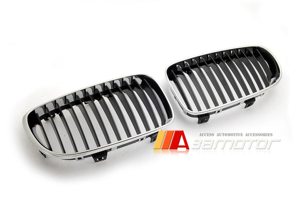 Chrome Front Kidney Grilles Set fit for 2007-2011 BMW E82 / E88 / E87 LCI / E81 1-Series