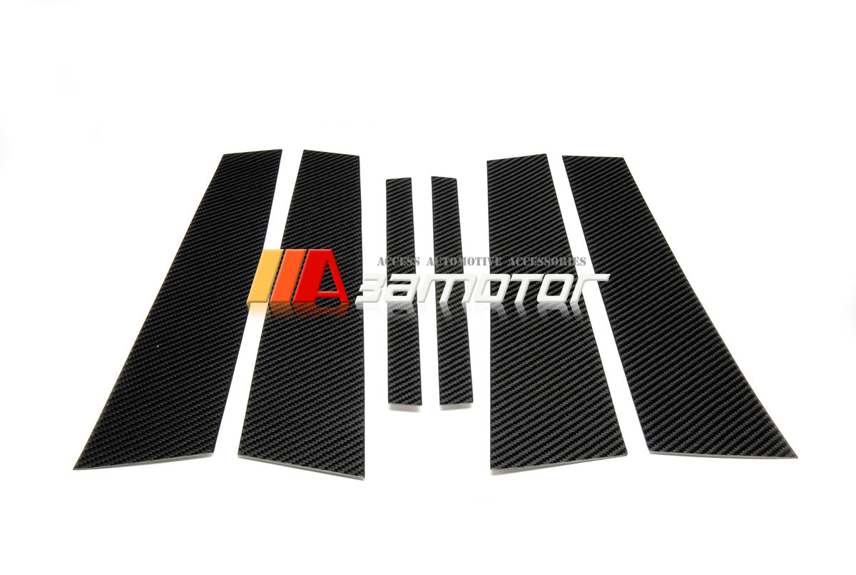 Carbon Fiber Door B Pillar Panel Trim Covers 6PCS Set fit for 2005-2011 BMW E90 3-Series Sedan