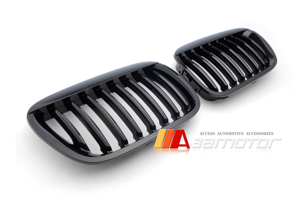 Gloss Black Front Kidney Grilles Set fit for 1999-2002 BMW E53 X5 Pre-LCI SUV