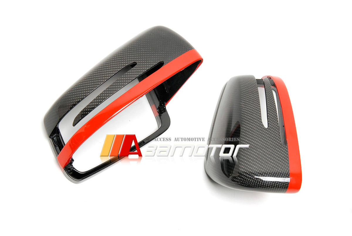 Replacement Carbon Fiber Side Mirror Covers Set fit for Mercedes-Benz A B C E S CLA CLS GLK Class