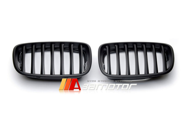 Matte Black Front Kidney Grilles Set fit for 2007-2013 BMW X5 E70 / 2008-2014 X6 E71