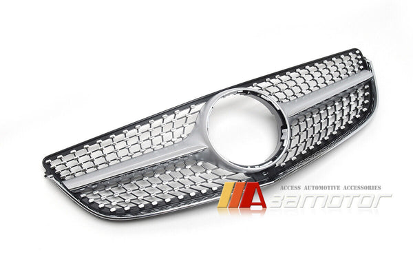 Diamond Style Front Grille with Silver Fin fit for 2014-2017 Mercedes C207 Facelift E-Coupe