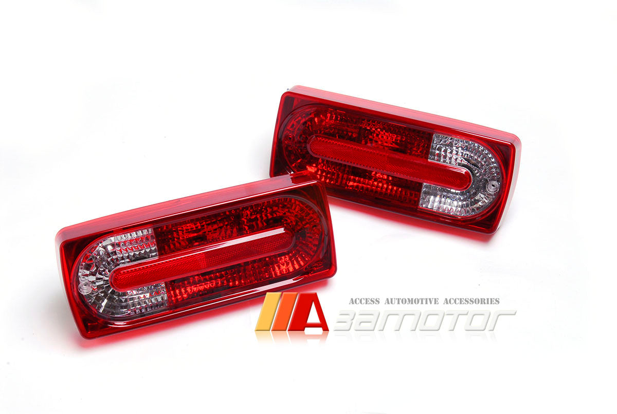Rear Tail Lights Lamps Red & Clear Set fit for 2002-2014 Mercedes W463 G-Class