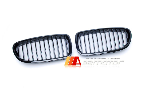 Front Hood Gloss Black Kidney Grilles Set fit for 2011-2016 BMW F10 / F11 5-Series