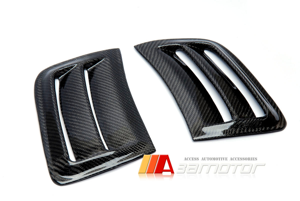 Carbon Fiber Front Bumper Side Vent Insert Covers Set fit for 2008-2012 Mercedes W204 C63 AMG Sedan