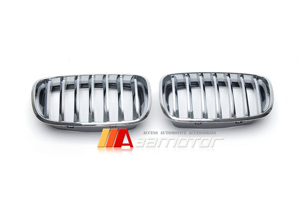 Chrome Front Kidney Grilles Backing Silver fit for 2007-2013 BMW X5 E70 / 2008-2014 X6 E71