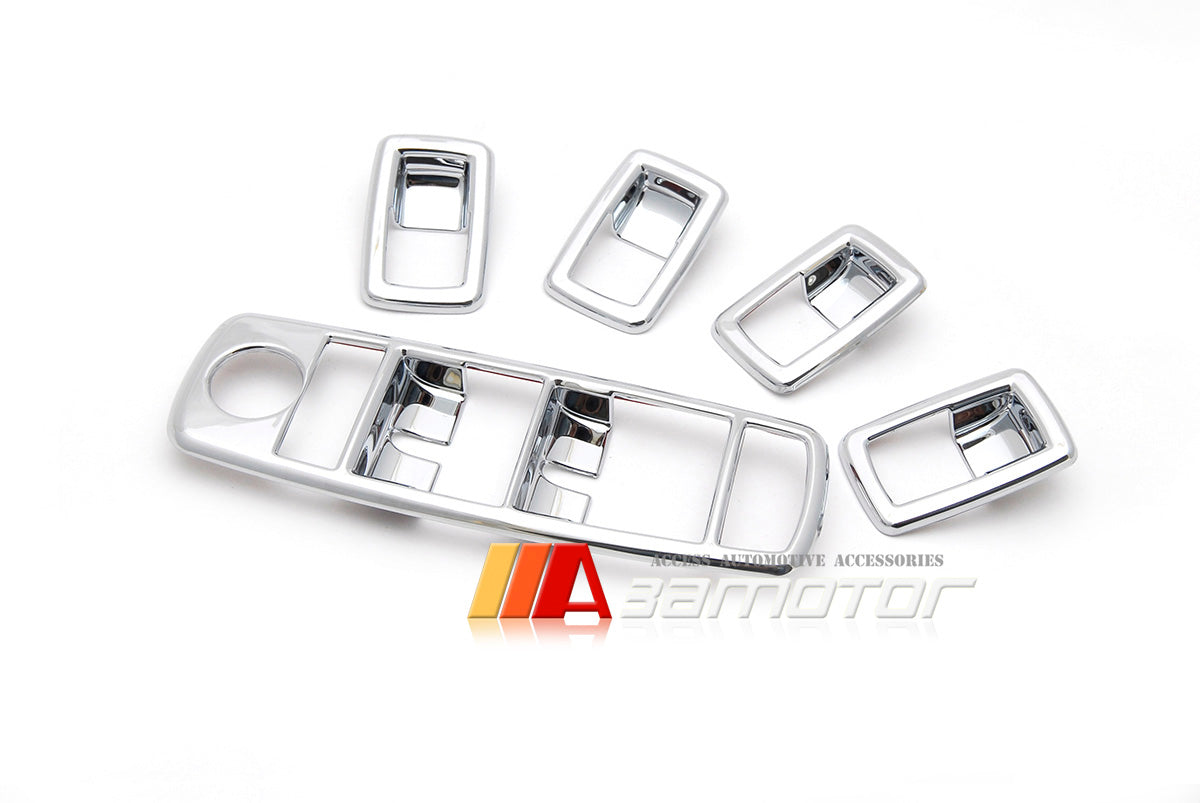 Chrome Window Power Switch Frame Cover Trims 4 PCS Set fit for 2006-2011 Mercedes W164 ML-Class