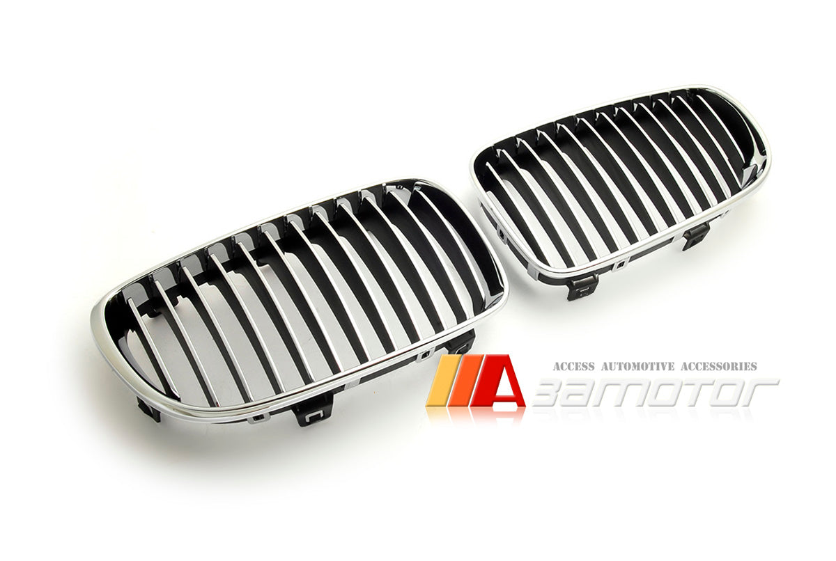 Front Chrome Kidney Grilles Backing Black fit for 2007-2011 BMW E82 / E88 / E87 LCI / E81 1-Series