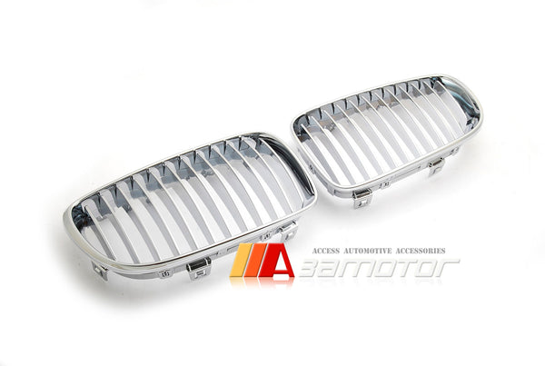 All Chrome Front Kidney Grilles Set fit for 2007-2011 BMW E82 / E88 / E87 LCI / E81 1-Series