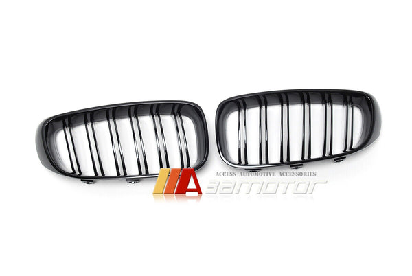 Gloss Black Dual Slat Style Front Grilles fit for 2014-2016 BMW F34 Pre-LCI 3-Series GT