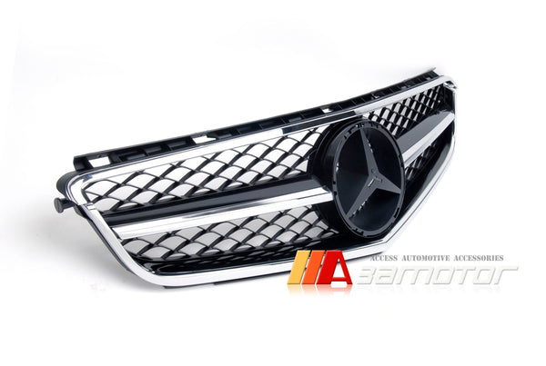 1 Fin Style Chrome Front Hood Grille fit for 2009-2014 Mercedes W204 C63 Sedan AMG