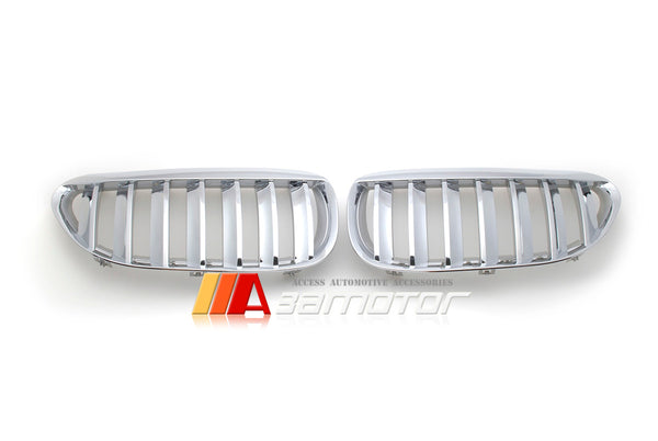 Front Chrome Kidney Grilles Backing Silver fit for 2004-2010 BMW E63 / E64 6-Series & M6