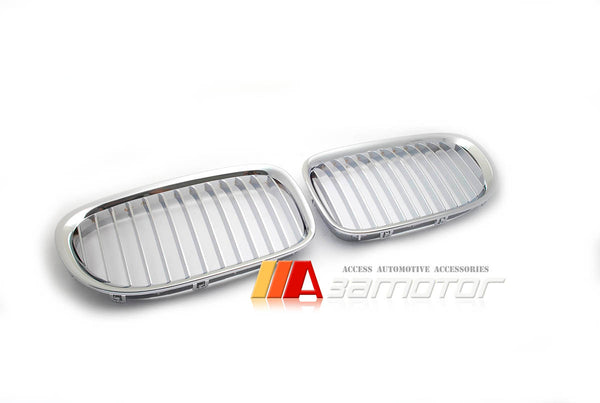 All Chrome Front Kidney Grilles Set fit for 2008-2015 BMW F01 / F02 7-Series