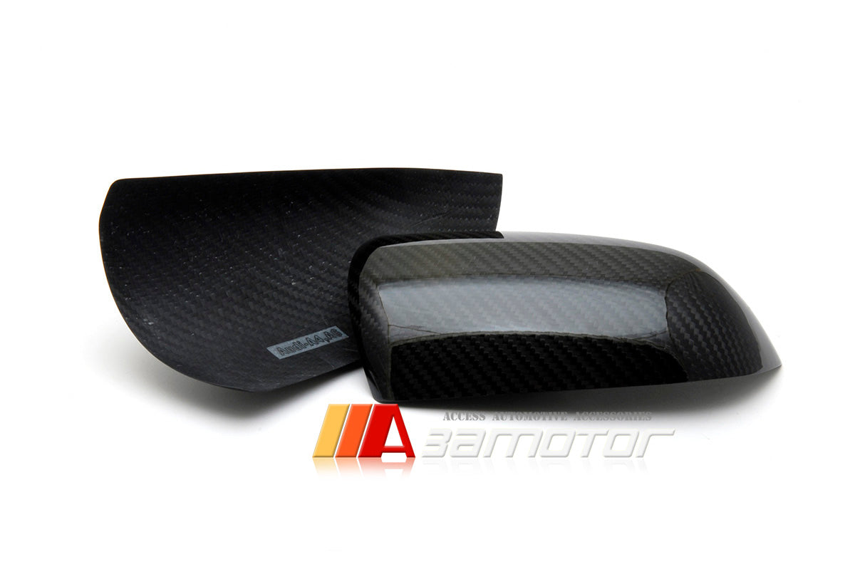 Dry Carbon Fiber Side Mirror Cap Cover Trims Set fit for AUDI A3 8P 8PA A4 B6 B7 A6 C6 S6
