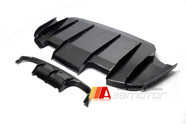 Carbon Fiber V Rear Bumper Diffuser + Ground Effect Panel fit for BMW F80 M3 / F82 F83 M4