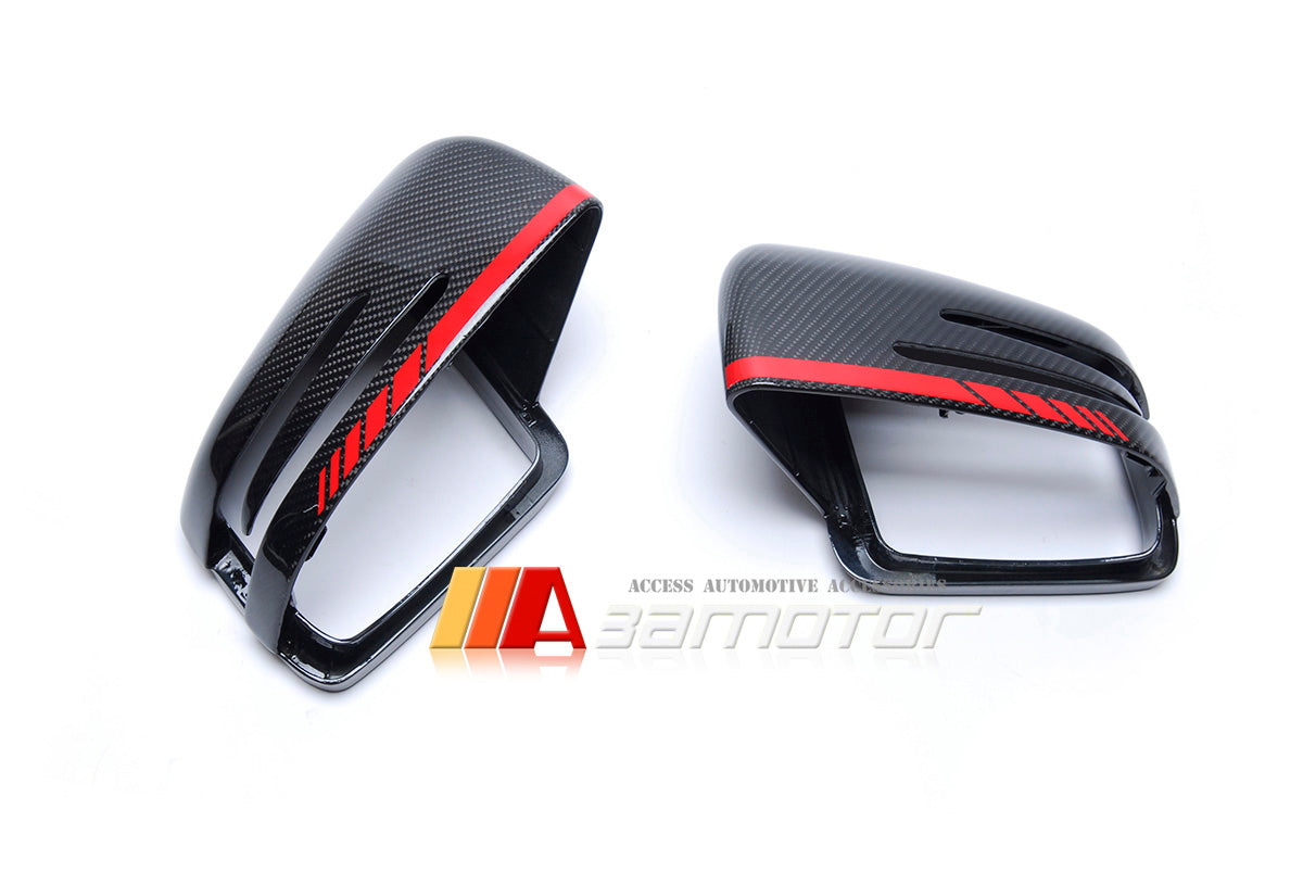 Replacement Carbon Fiber Side Mirrors Red fit for Mercedes W251 R-Class / W166 ML-Class / X166 GL-Class / W463 G-Class