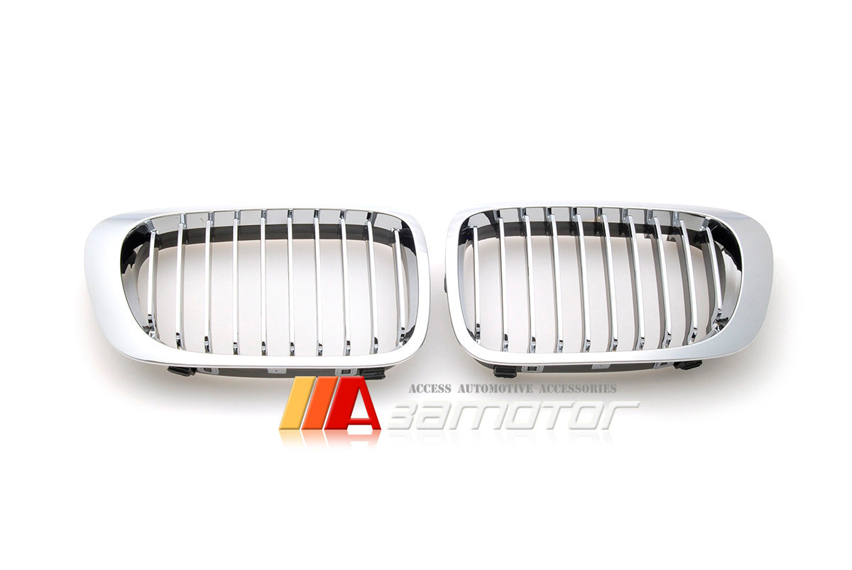 Chrome Front Kidney Grilles Backing Black fit for 1999-2002 BMW E46 Coupe Pre-LCI / 2001-2006 E46 M3