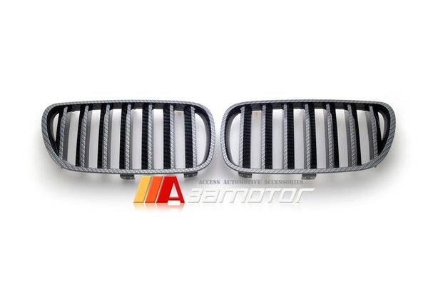 Carbon Look (Hydro Dipped) Front Kidney Grilles fit for 2007-2010 BMW E83 LCI X3 SUV